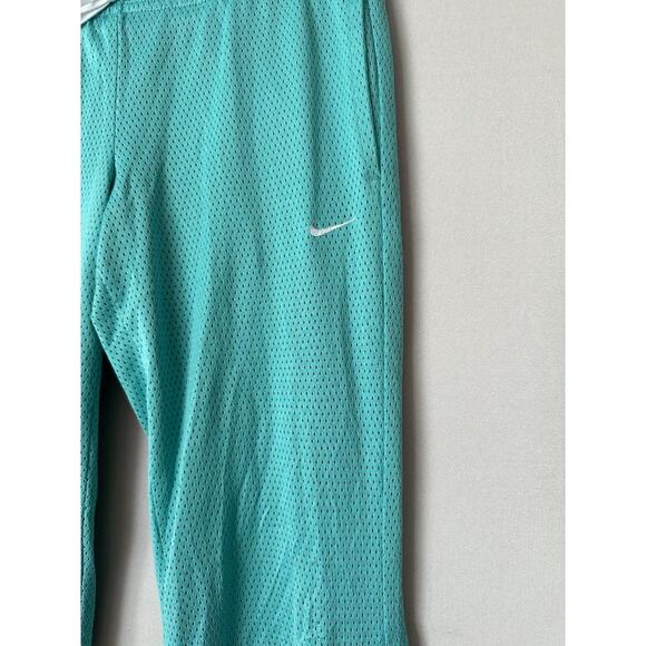 Vintage Y2K Nike Teal Mesh Sweatpants Womens XS Low Rise Button Legs - Picture 3 of 6